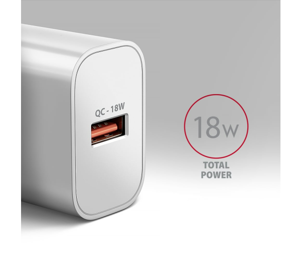 AXAGON ACU-QC18W QC 18W, 1x port USB-A, QC3.0/AFC/FCP/SMART Biała - 1485400 - zdjęcie 2